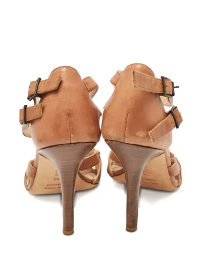 Pre-owned Manolo Blahnik Leather Buckle Sandals