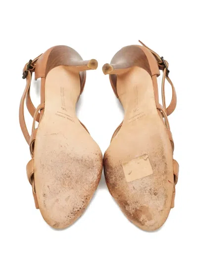 Pre-owned Manolo Blahnik Leather Buckle Sandals