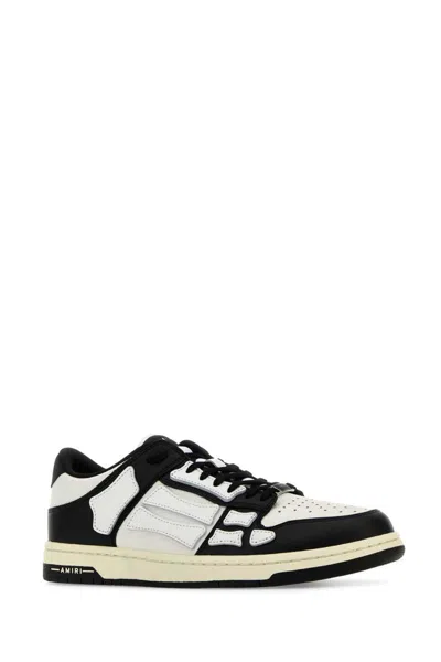 Amiri Multicolor Leather And Fabric Bandana Denim Skel Sneakers In Black