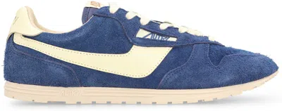 Autry Suede And Leather High Top Sneakers In Blue