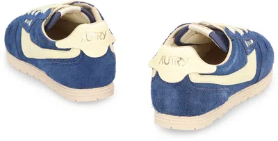 Autry Suede And Leather High Top Sneakers In Blue