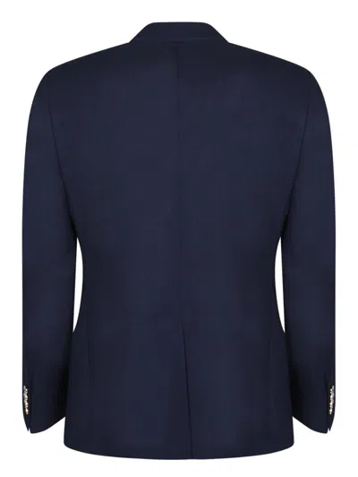 Dolce & Gabbana Taormina Double-breasted Cotton-poplin Blazer In Blue