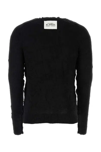 Dolce & Gabbana Buttoned Neckline Wool Blend Sweater In Black