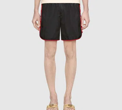 Gucci Retro Double G Webbing Shorts Unisex Black In Black