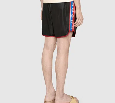 Gucci Retro Double G Webbing Shorts Unisex Black In Black