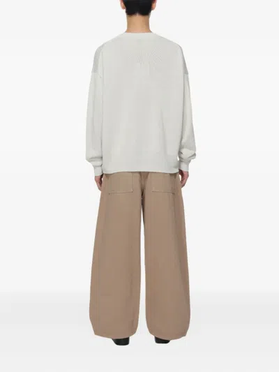 Studio Nicholson Crew-neck Sweatshirt In White