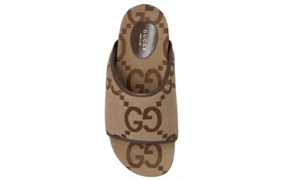 Gucci (wmns)  Jumbo Gg Platform Slide 'camel Ebony Monogram'
