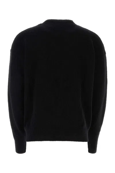 Palm Angels Cotton Oversize Crew Neck Sweatshirt In Black