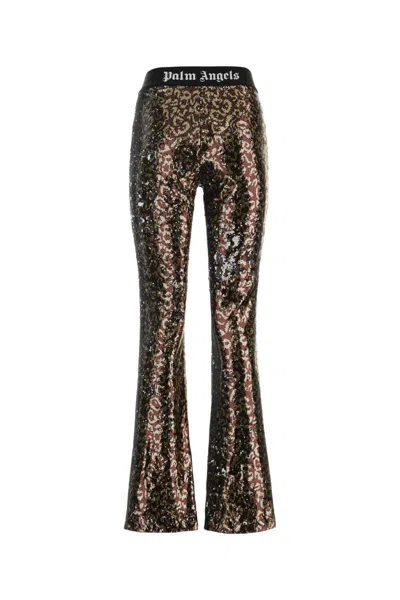 Palm Angels Multicolor Multi Color Embellished Sequins In Brown