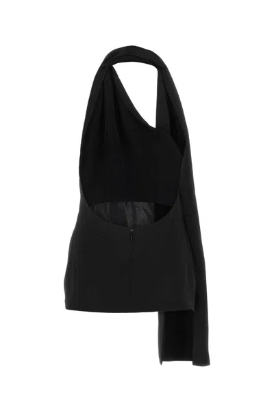 Loewe Black Satin Mini Dress In Black