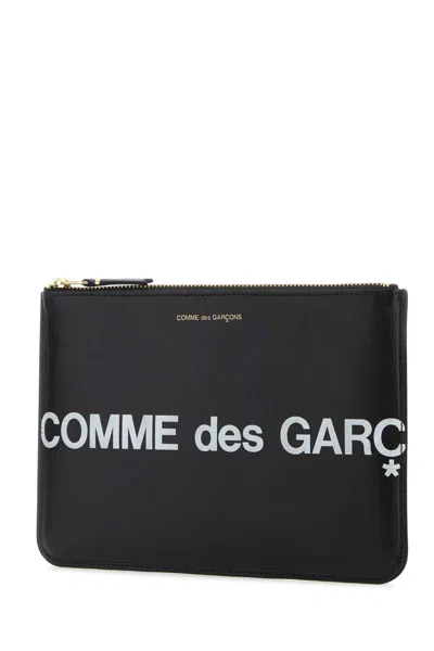 Comme Des Garçons Huge Logo Zipped Coin Wallet Accessories In Black