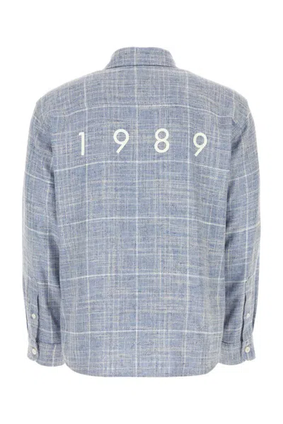 1989 Studio Flannel Shirt With Embroidered Back Print In Blue
