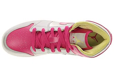 Air Jordan (gs)  1 Mid 'metallic Silver Fusion Pink' In Gray