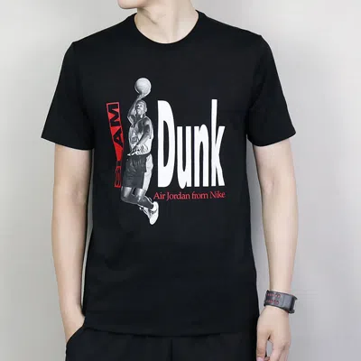 Air Jordan Jumpman Printed Sports Tee Men Black In Black