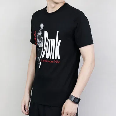 Air Jordan Jumpman Printed Sports Tee Men Black In Black