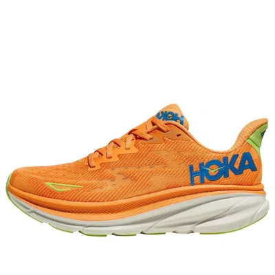 Hoka Men's Clifton 9 Shoes In Solar Flare/lettuce In Orange