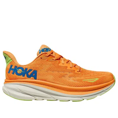 Hoka Men's Clifton 9 Shoes In Solar Flare/lettuce In Orange