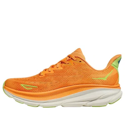 Hoka Men's Clifton 9 Shoes In Solar Flare/lettuce In Orange