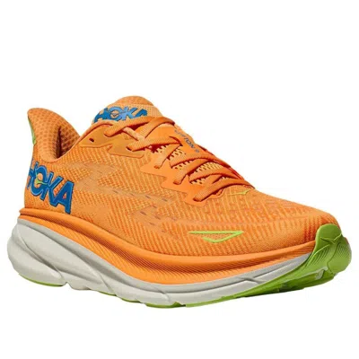 Hoka Men's Clifton 9 Shoes In Solar Flare/lettuce In Orange