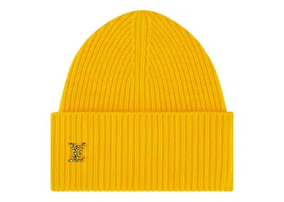 Pre-owned Louis Vuitton Women's  X Yayoi Kusama Infinity Dots Beanie In Yellow