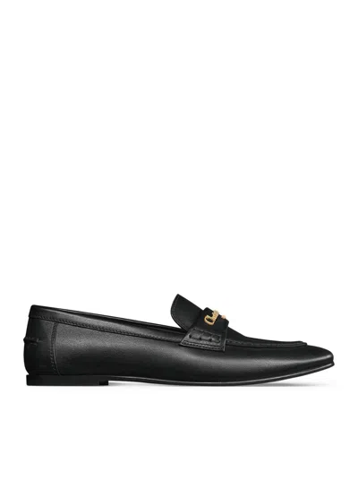 Dior Round Toe Leather Loafers With Flat Sole