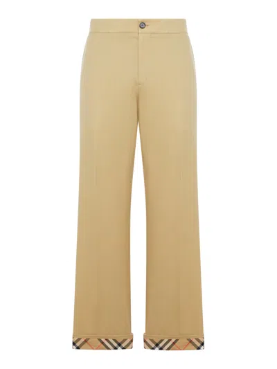 Burberry Classic Straight-leg Pants With Distinctive Check Cuffs