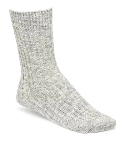 Birkenstock Slub Cotton Socks In Gray