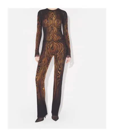 Jean Paul Gaultier Wood-printed Trousers