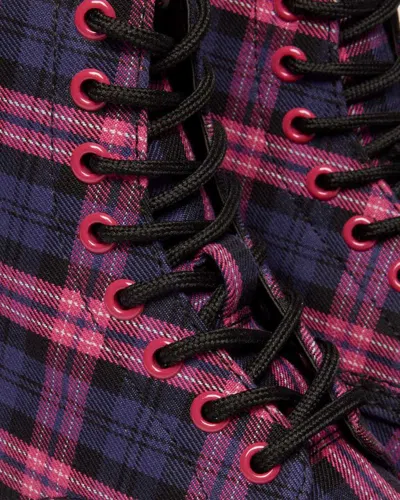 Dr. Martens' 1460 Tartan Lace Up Boots In Pink