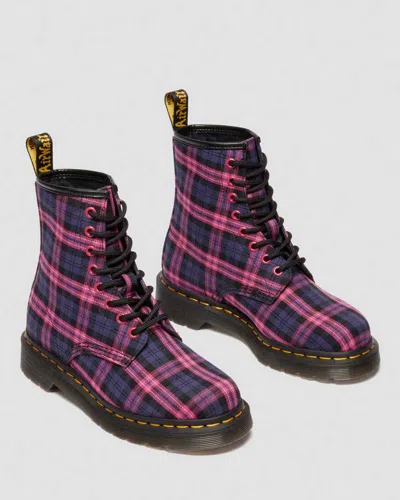 Dr. Martens' 1460 Tartan Lace Up Boots In Pink