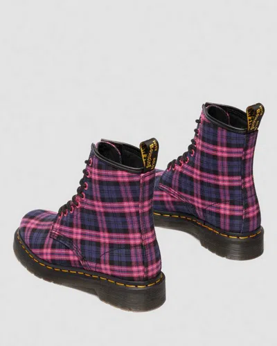 Dr. Martens' 1460 Tartan Lace Up Boots In Pink