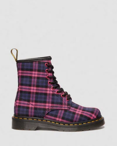 Dr. Martens' 1460 Tartan Lace Up Boots In Pink