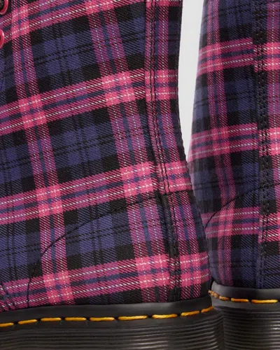 Dr. Martens' 1460 Tartan Lace Up Boots In Pink