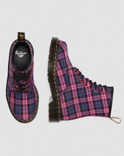 Dr. Martens' 1460 Tartan Lace Up Boots In Pink