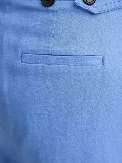 Karl Lagerfeld Short Celeste Lino Botones Negros In Blue
