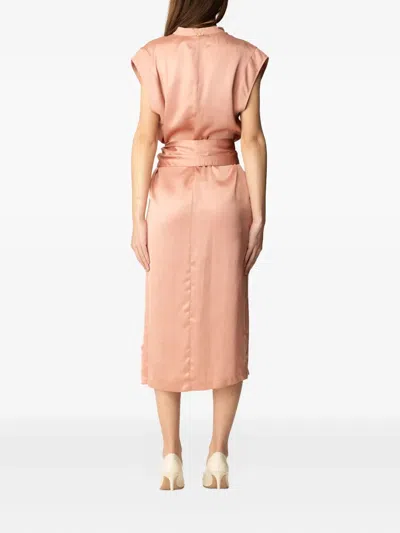 Twinset Belted Midi Dress In Pink