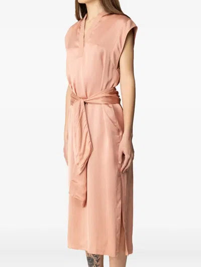 Twinset Belted Midi Dress In Pink