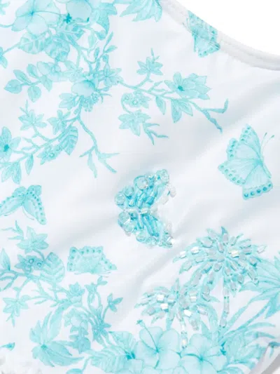Seliniaction Floral-print Swimsuit In Blue