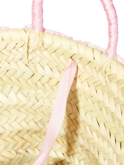 Seliniaction Floral-print Ruffled Straw Bag