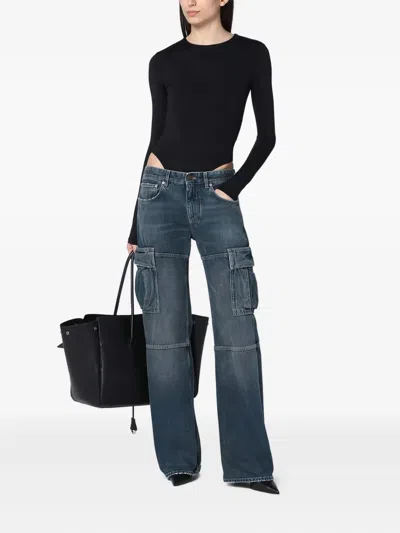 Balenciaga Blue Cargo Regular Jeans With A Faded Effect In Blue