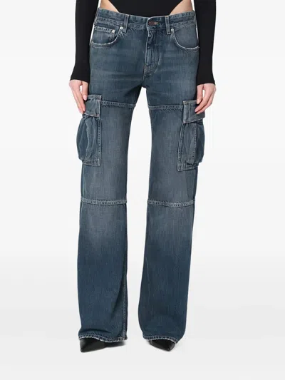 Balenciaga Blue Cargo Regular Jeans With A Faded Effect In Blue