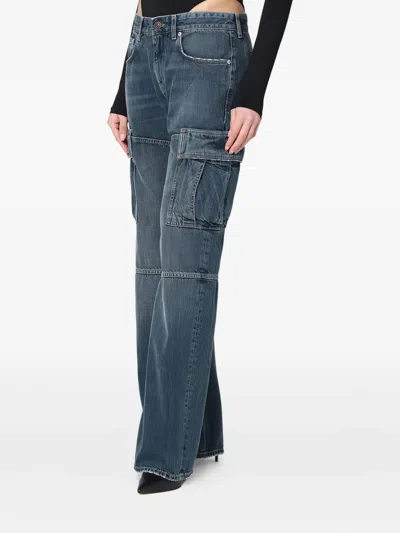 Balenciaga Blue Cargo Regular Jeans With A Faded Effect In Blue