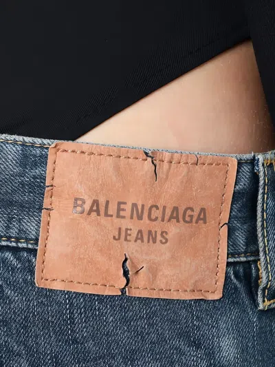 Balenciaga Blue Cargo Regular Jeans With A Faded Effect In Blue