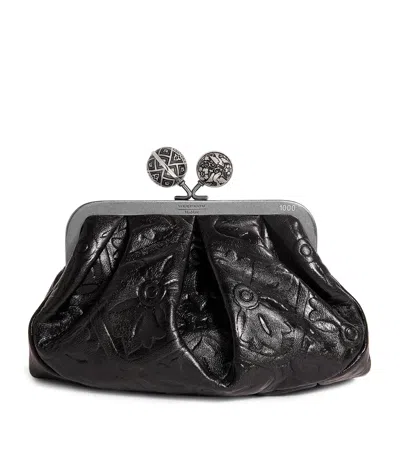 Weekend Max Mara Leather Spanish Heritage Pasticcino Clutch Bag