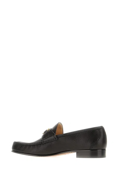 Valentino Vlogo Signature Loafer Lace-up Shoes Black In Black