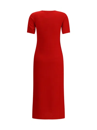 Fendi Women Knitted Midi Dress In Red