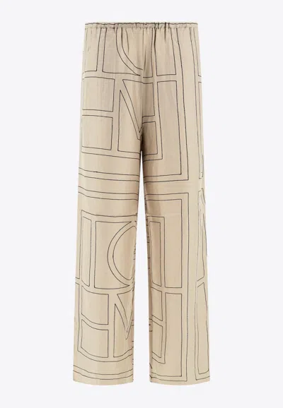 Totême Monogram Silk Pajama Pants