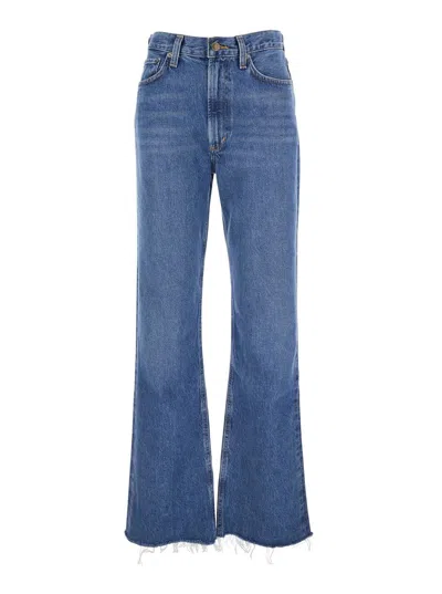 Agolde Blue Jeans With Logo Patch On The Rear And Flared Leg In Blue