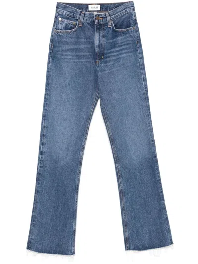 Agolde Blue Jeans With Logo Patch On The Rear And Flared Leg In Blue