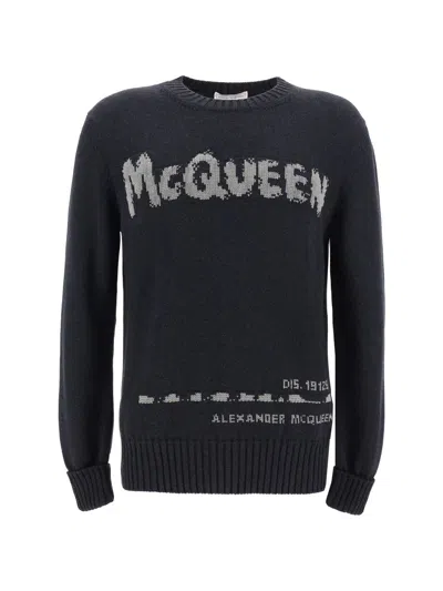 Alexander Mcqueen Pullover Girocollo Mcqueen Graffiti